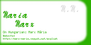 maria marx business card